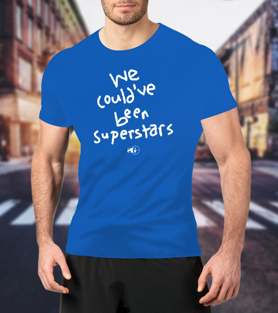 We Could've Been Superstars AG Blue Text T-Shirt