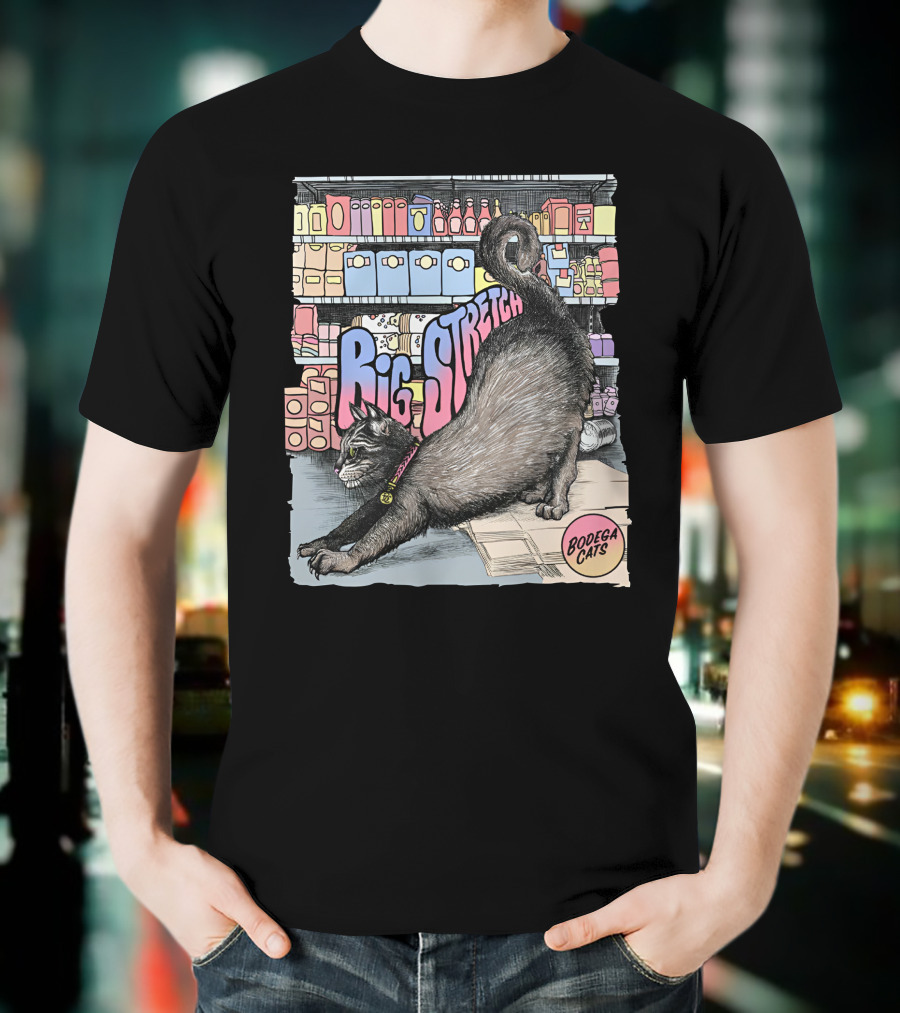Bodega Cats Big Stretch In Grocery Aisle T-Shirt