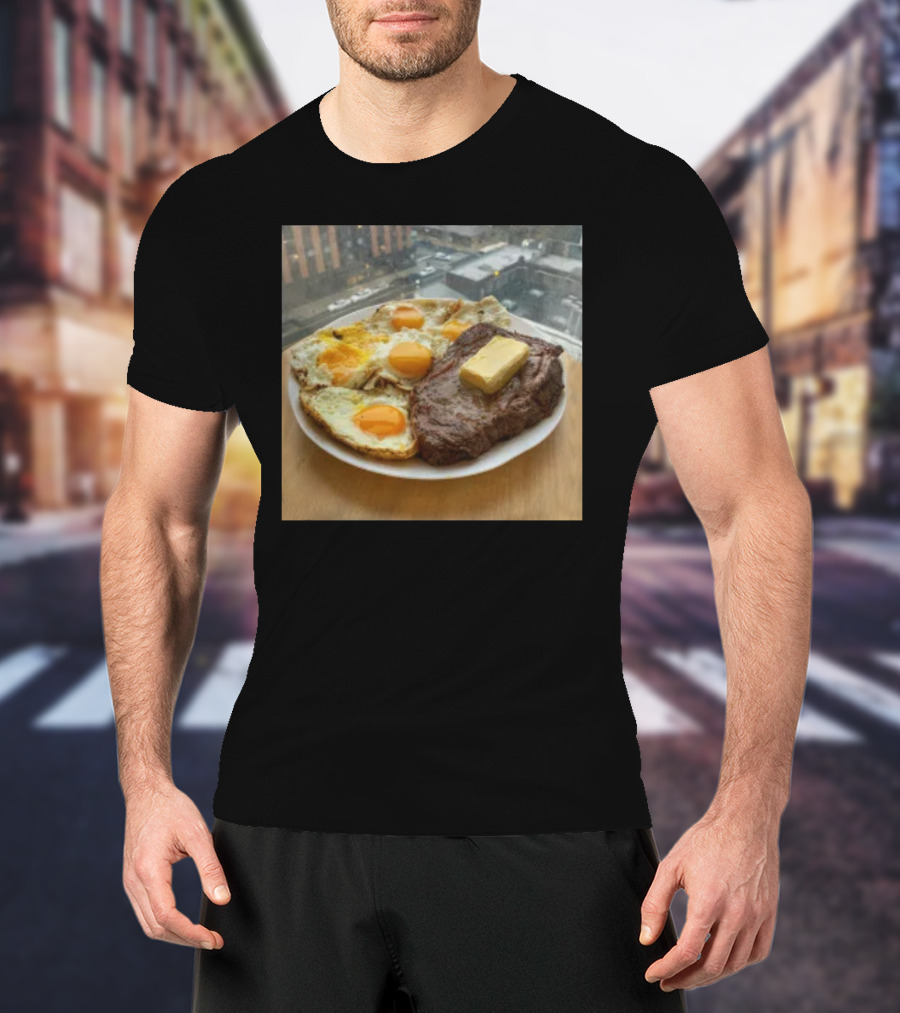 Steak And Eggs With Butter Plate T-Shirt