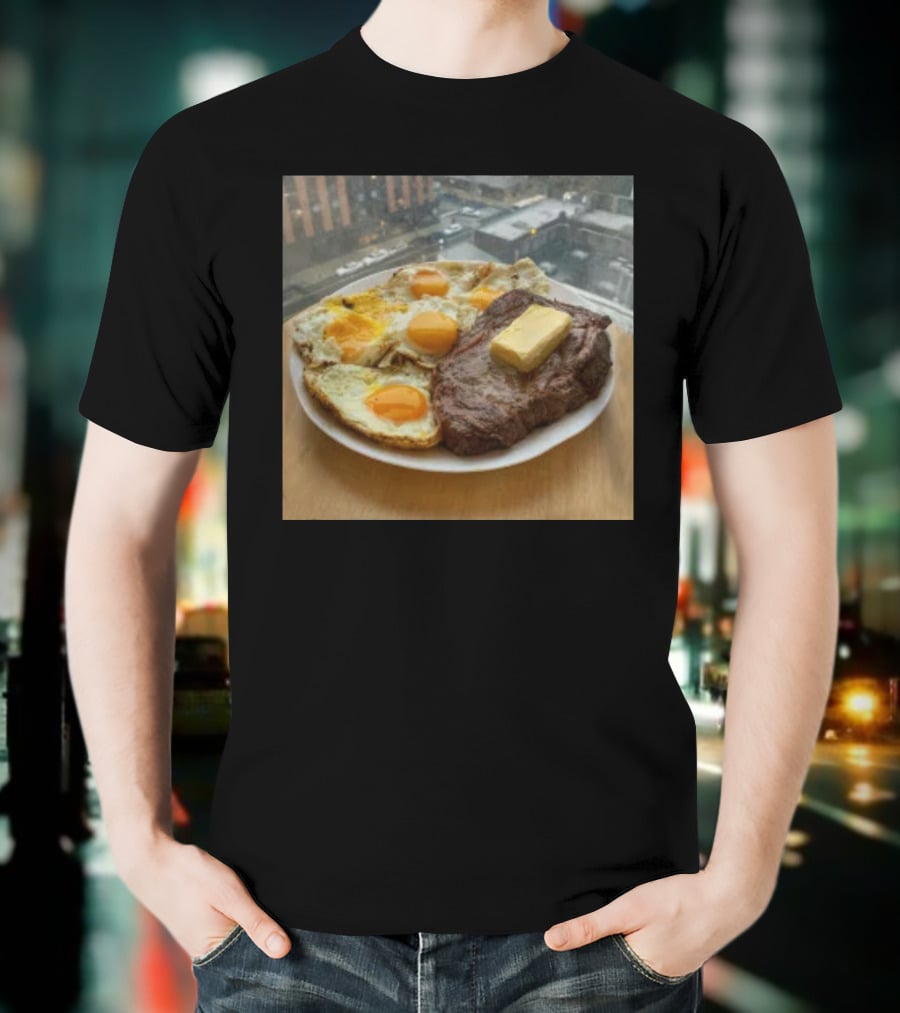 Steak And Eggs With Butter Plate T-Shirt