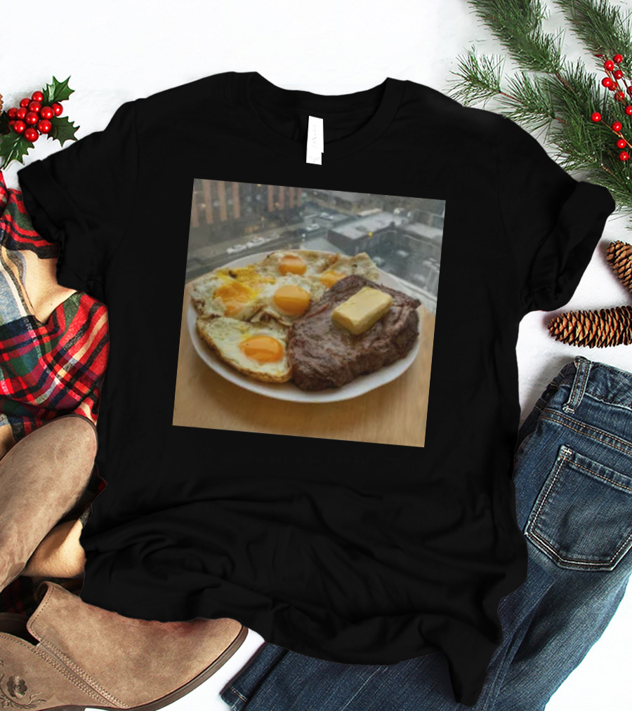 Steak And Eggs With Butter Plate T-Shirt