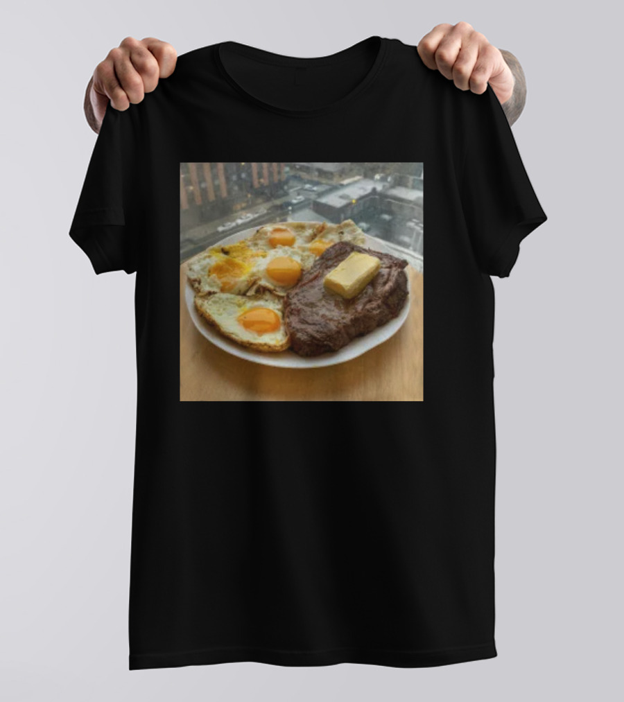 Steak And Eggs With Butter Plate T-Shirt