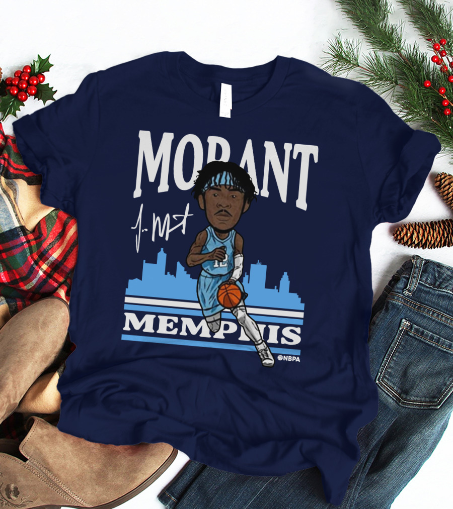 Morant Memphis Basketball Skyline NBPA T-Shirt