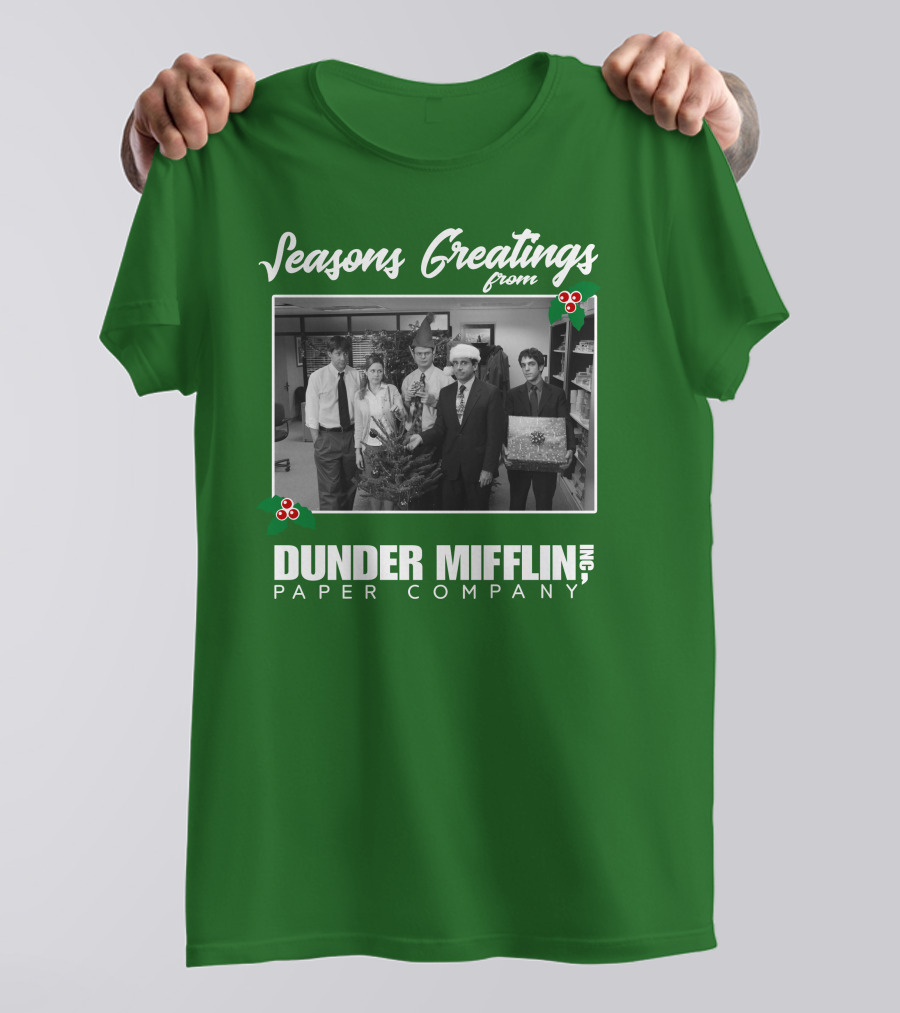 Seasons Greetings From Dunder Mifflin Paper Company Holiday Photo T-Shirt