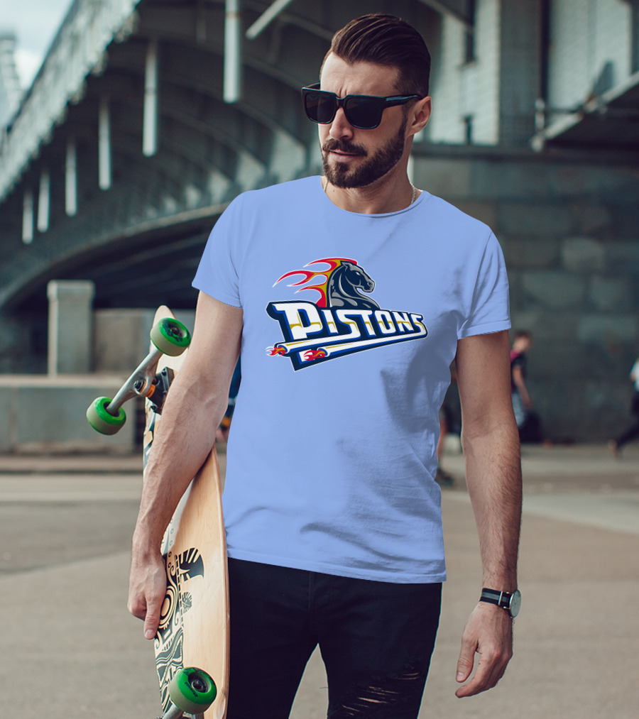 Pistons Horse Flames T-Shirt