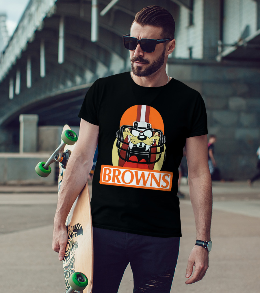 Cleveland Browns Tazmanian Devil Browns Football Helmet T-Shirt