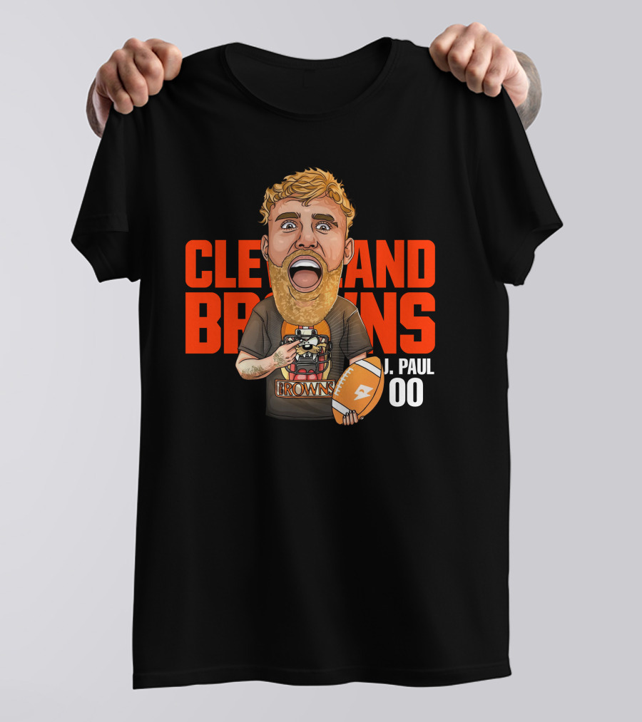 Cleveland Browns J. Paul 00 Football Illustration - Agha Noor T-Shirt