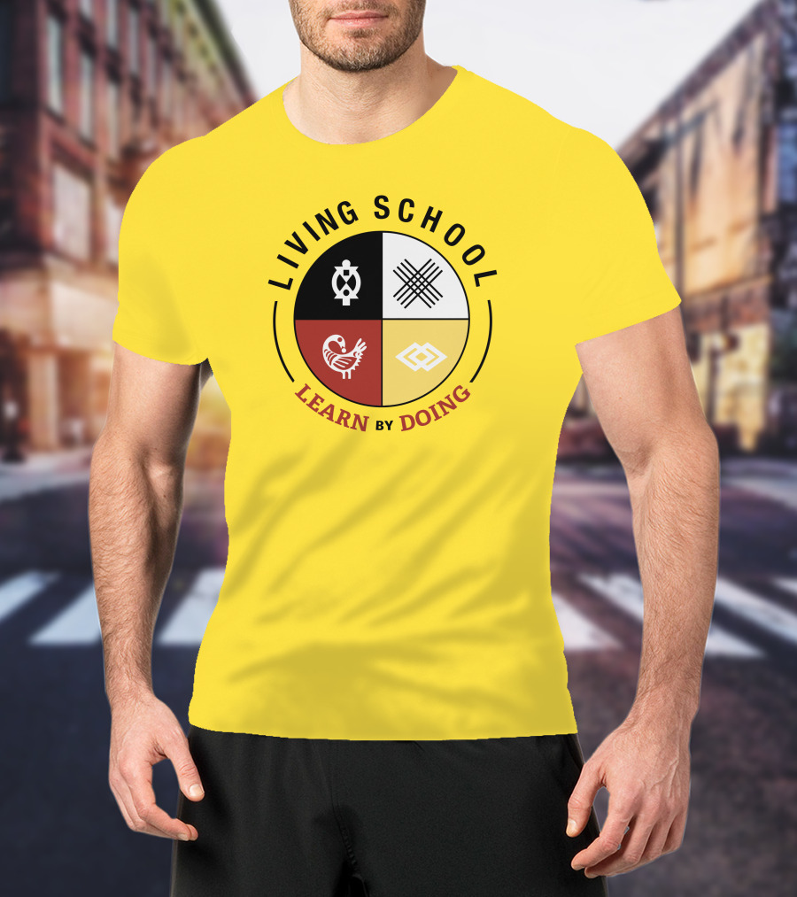 Living School Learn By Doing Emblem With Quadrant Symbols T-Shirt