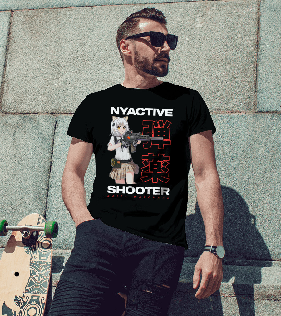 NYACTIVE Shooter Waifu Watchers Anime T-Shirt