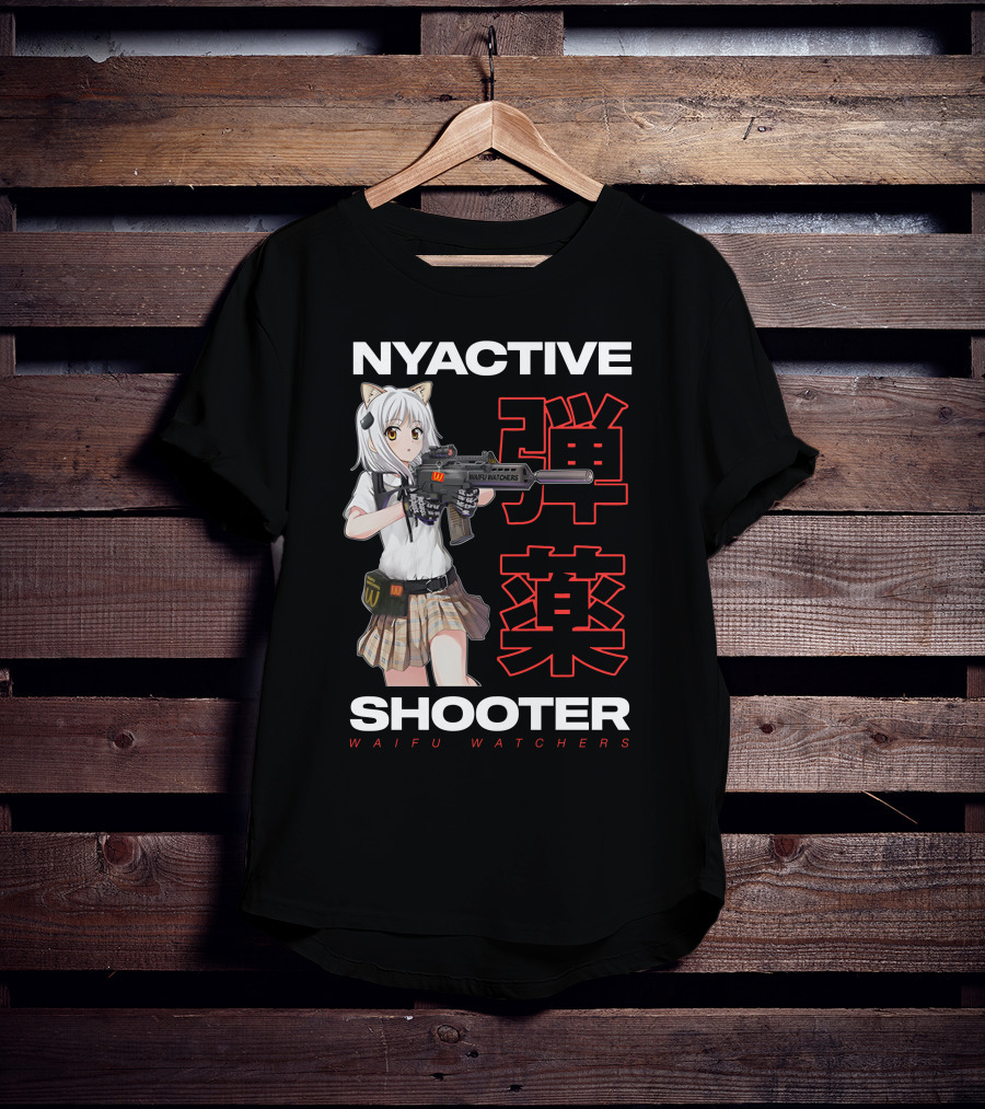NYACTIVE Shooter Waifu Watchers Anime T-Shirt