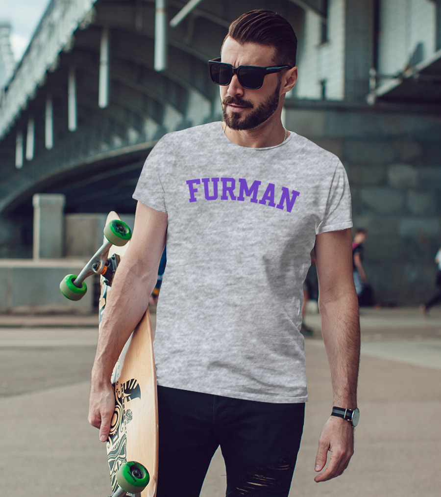 Furman University Purple Text T-Shirt
