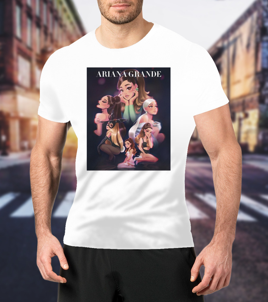 Ariana Grande Cartoon Characters Collage T-Shirt