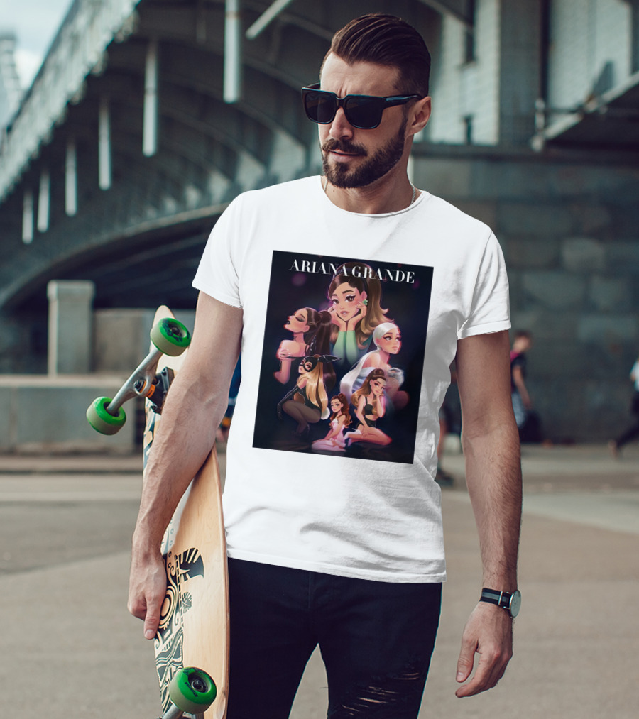 Ariana Grande Cartoon Characters Collage T-Shirt