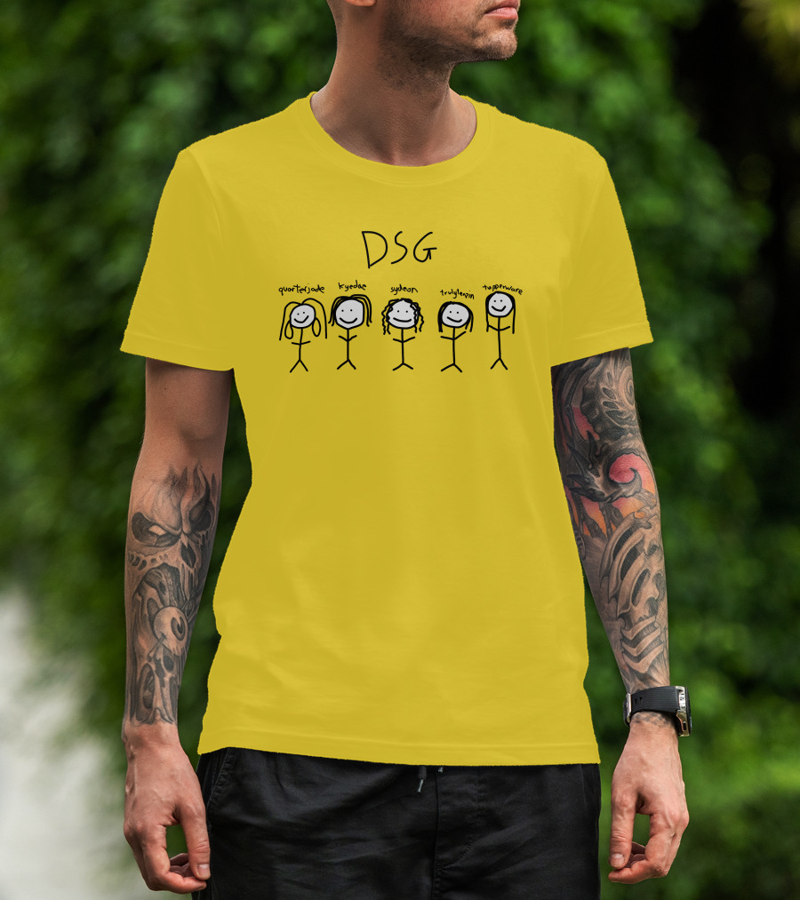 DSG Quarterjade Kyedae Sydeon Trulytenzin Tupperware Stick Figure Characters T-Shirt