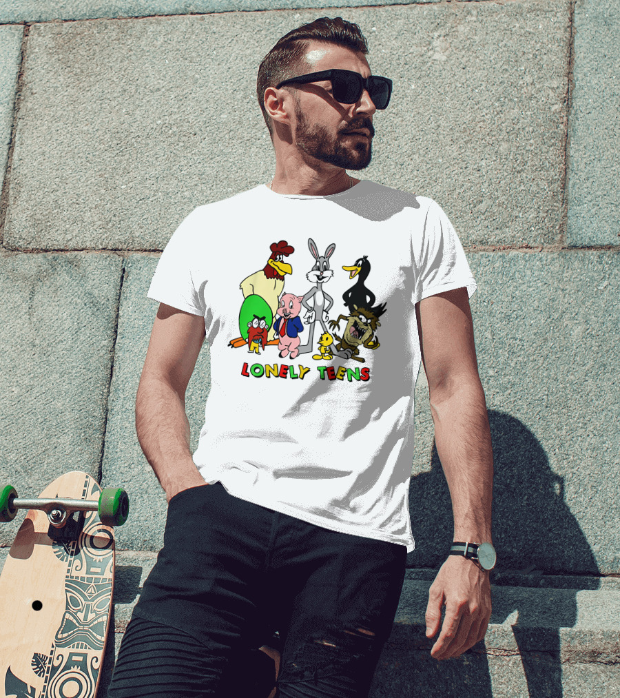 Lonely Teens Cartoon Group With Bugs Bunny And Friends T-Shirt