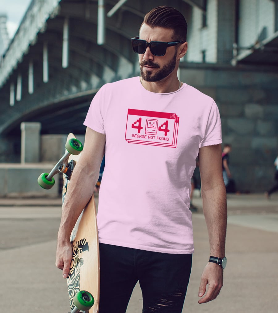 Georgenotfound Error 404 Retro Pixel Art Pink T-Shirt