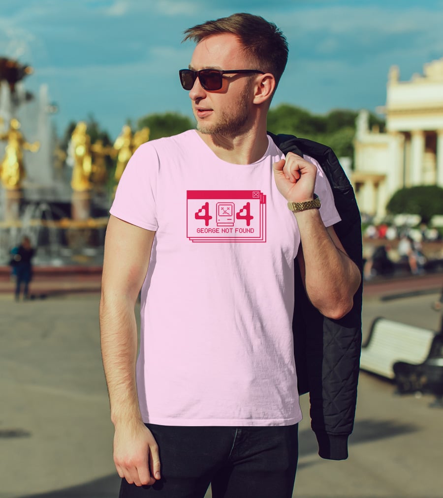 Georgenotfound Error 404 Retro Pixel Art Pink T-Shirt