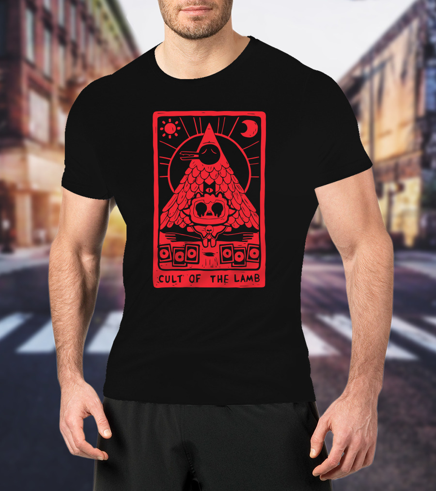 Hottopic Cult Of The Lamb Sun Moon Pyramid Symbolism T-Shirt