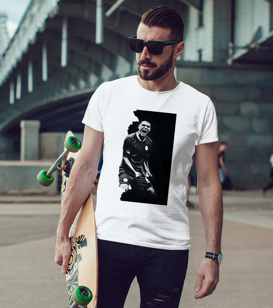 The Byline Show O Monstro Football Player Celebration Monochrome T-Shirt
