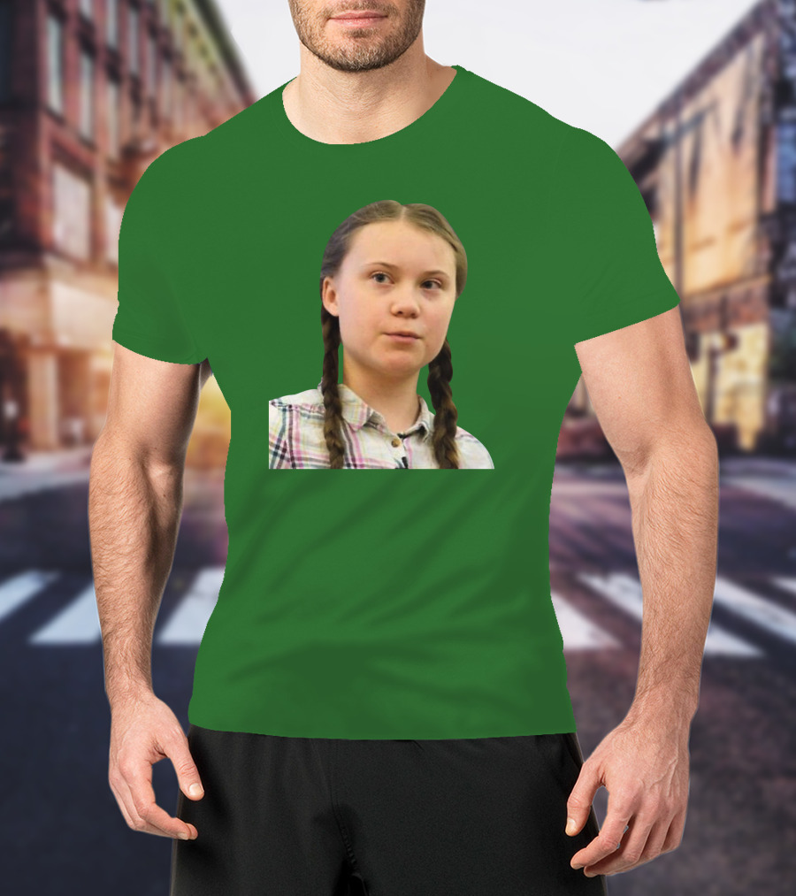Greta’s Face Green Background T-Shirt