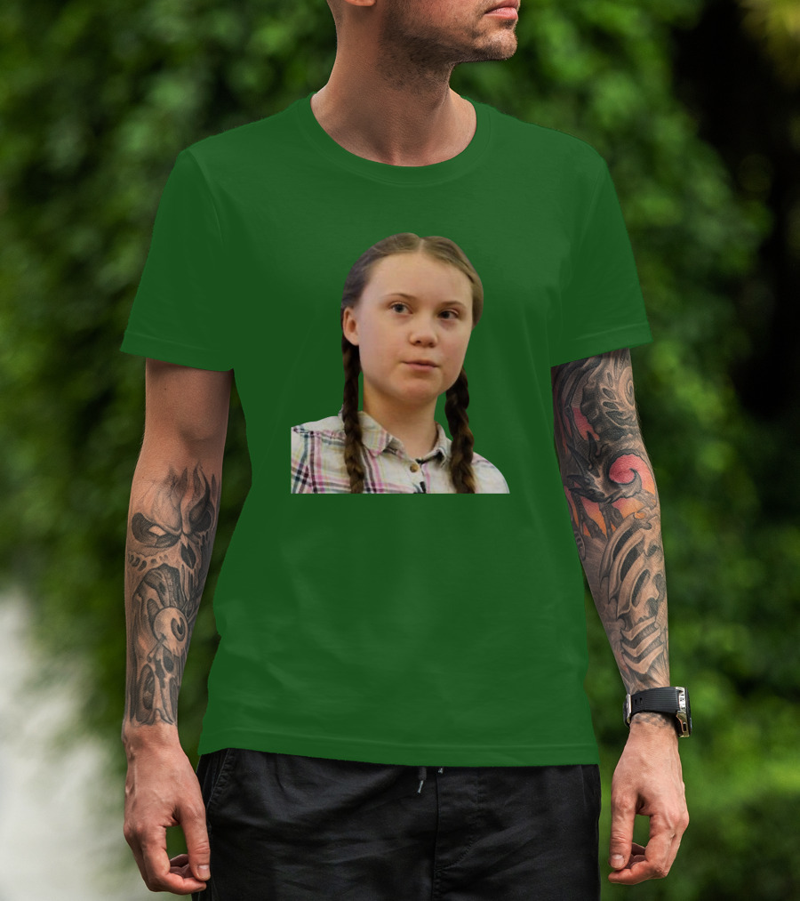 Greta’s Face Green Background T-Shirt