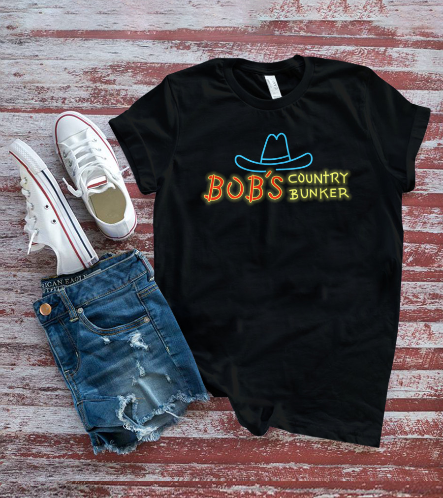 Bob's Country Bunker Neon Cowboy Hat T-Shirt