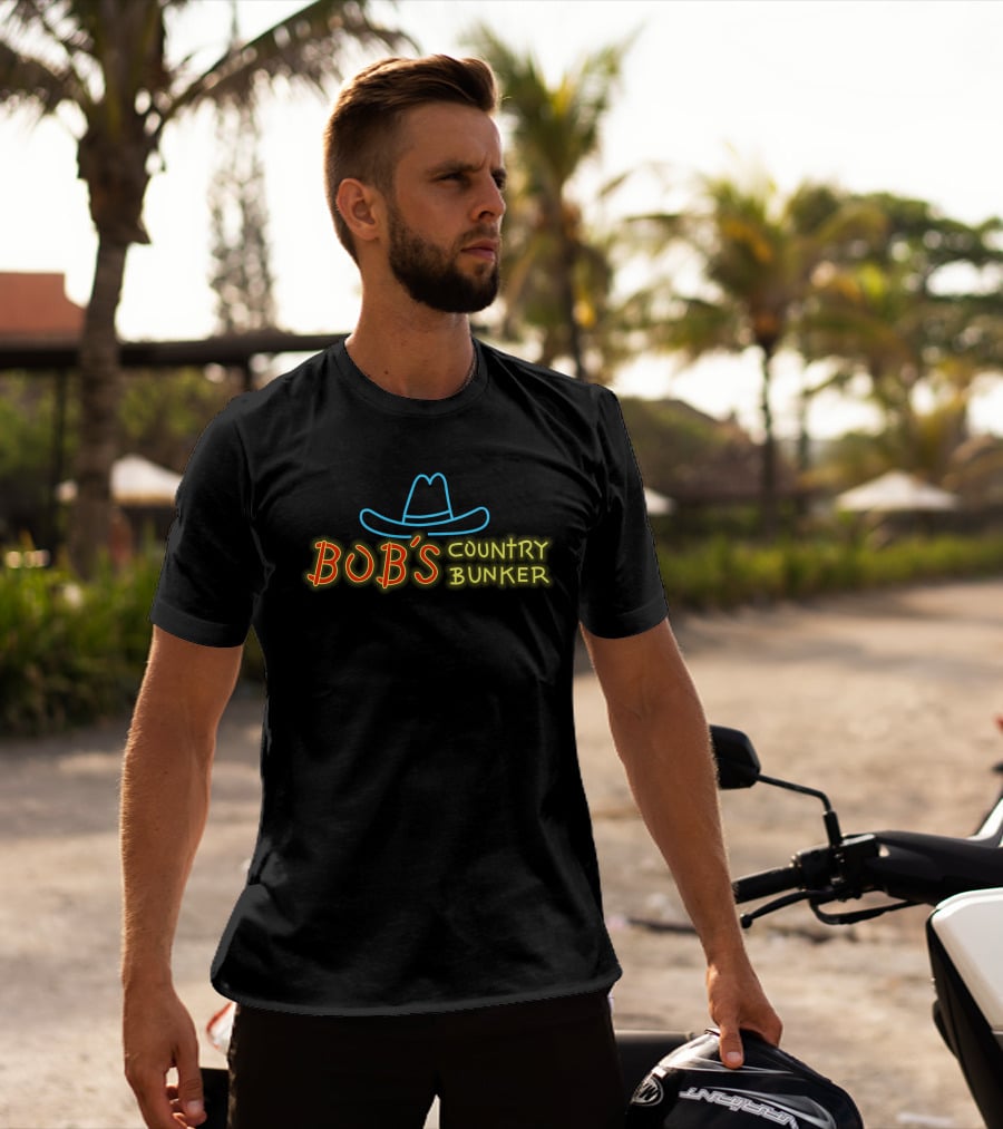 Bob's Country Bunker Neon Cowboy Hat T-Shirt
