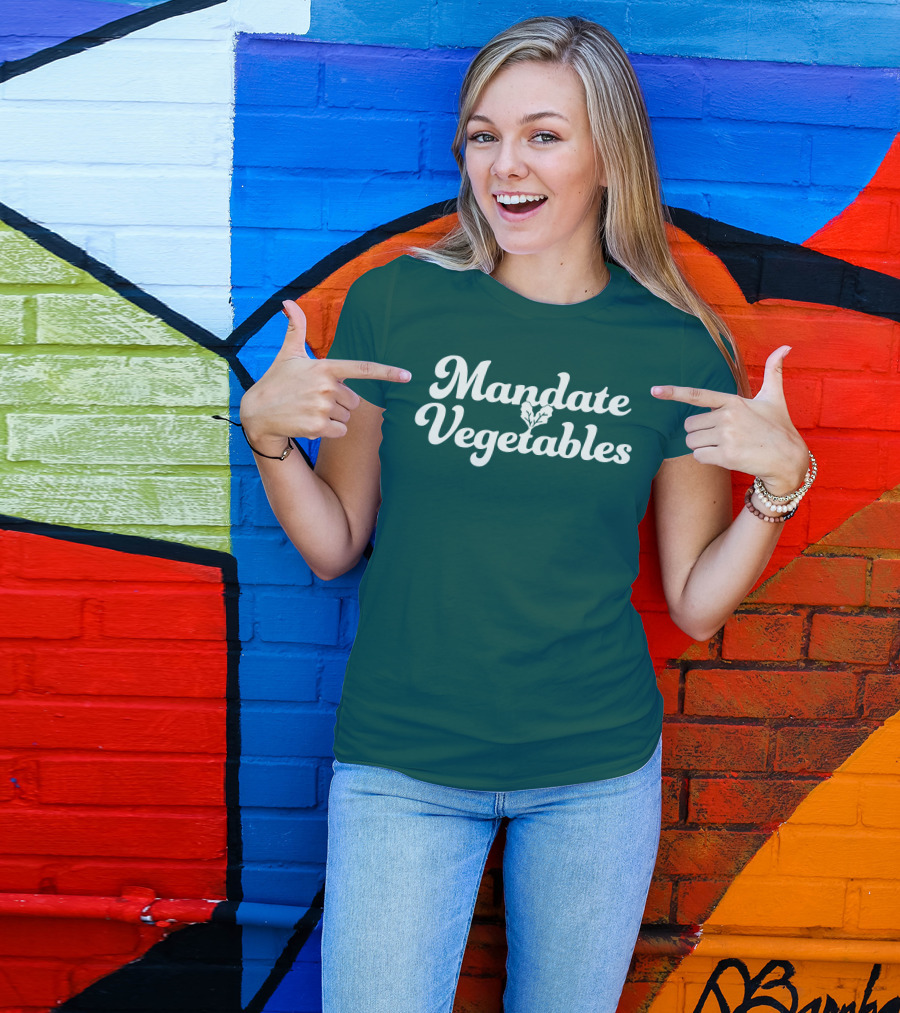 Mandate Vegetables Leafy Green Text T-Shirt