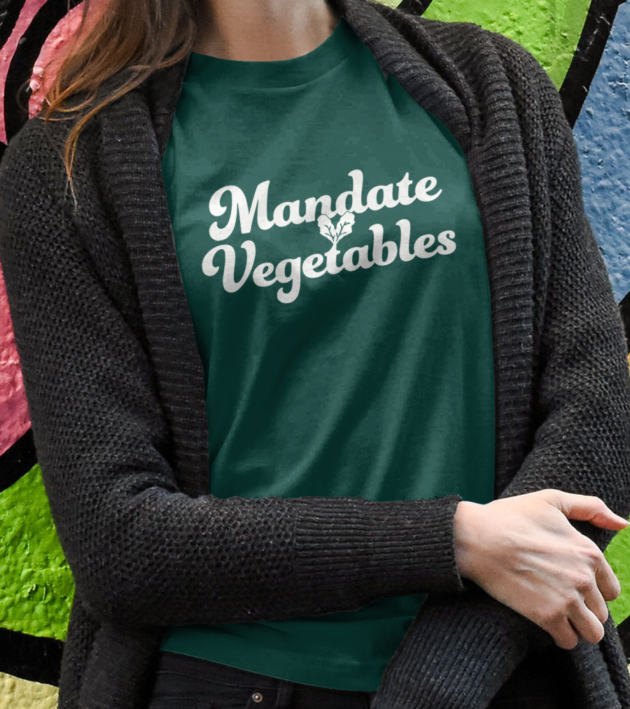 Mandate Vegetables Leafy Green Text T-Shirt