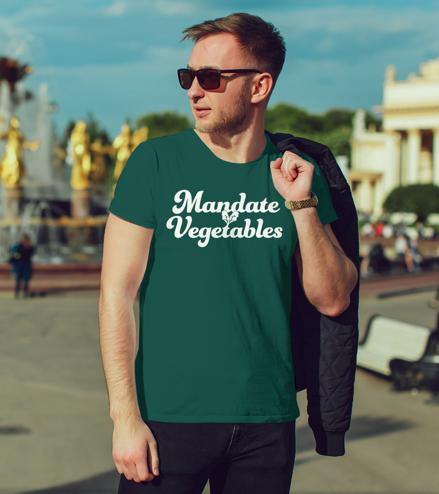 Mandate Vegetables Leafy Green Text T-Shirt