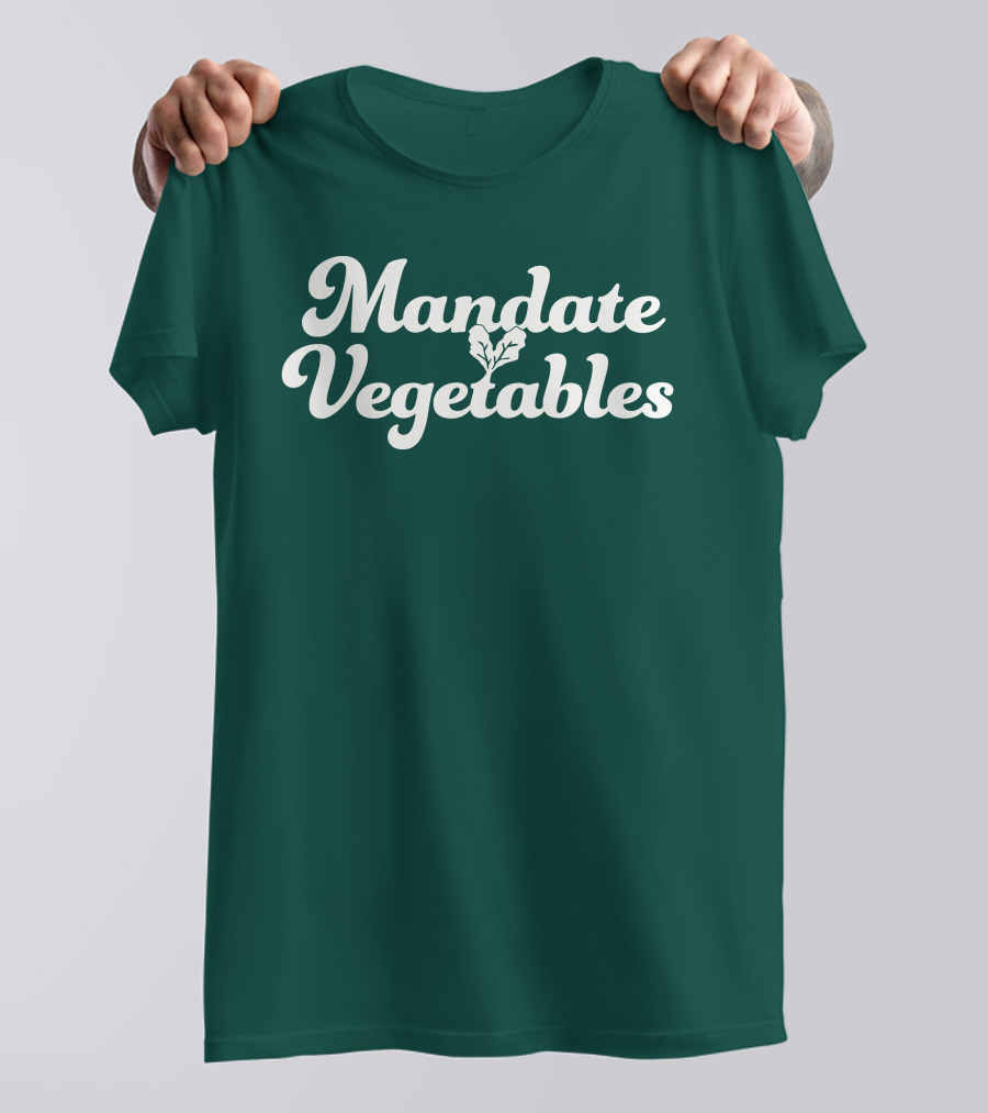 Mandate Vegetables Leafy Green Text T-Shirt