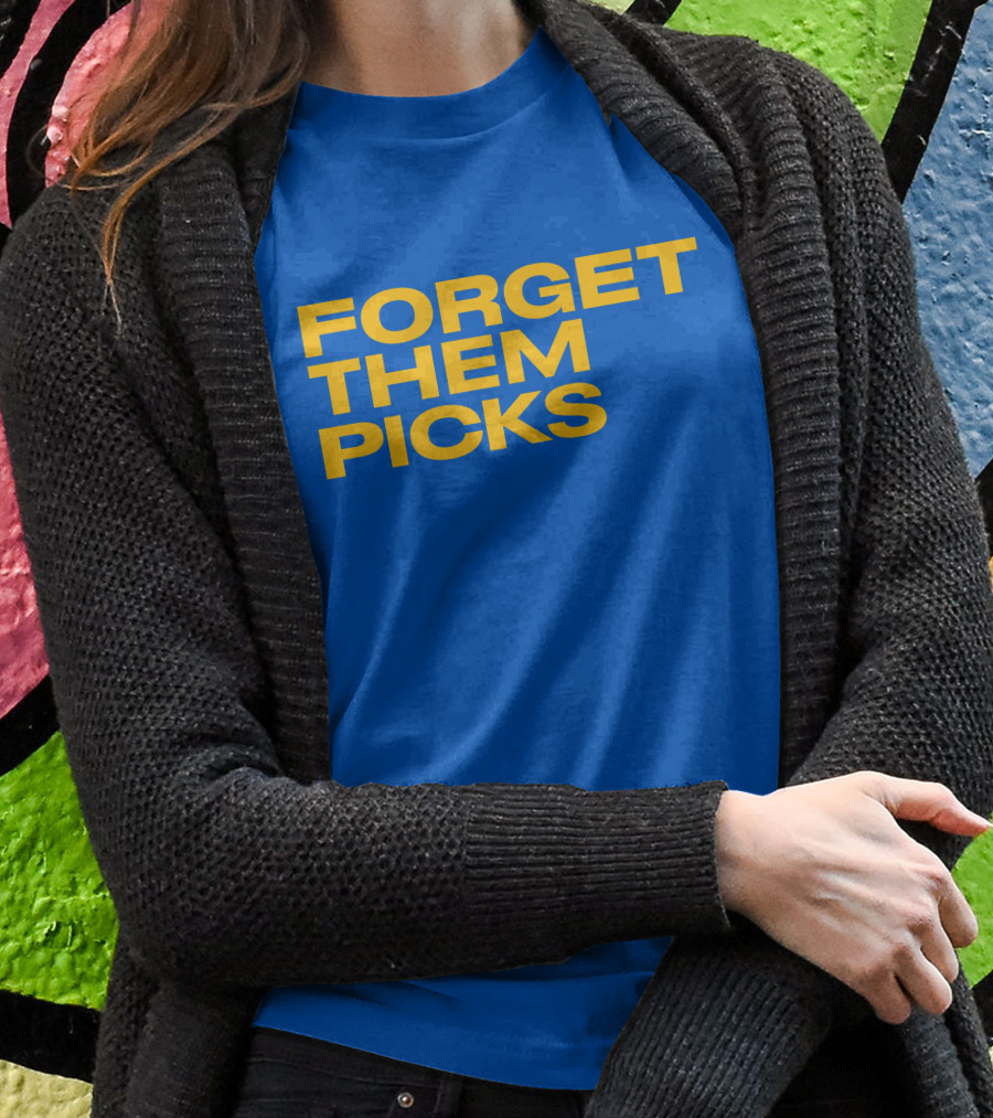 Forget Them Picks Bold Blue And Yellow T-Shirt