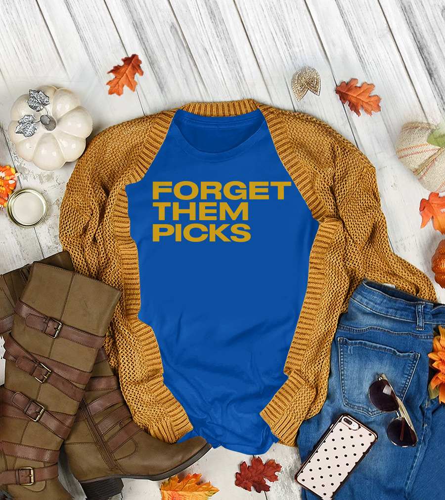 Forget Them Picks Bold Blue And Yellow T-Shirt