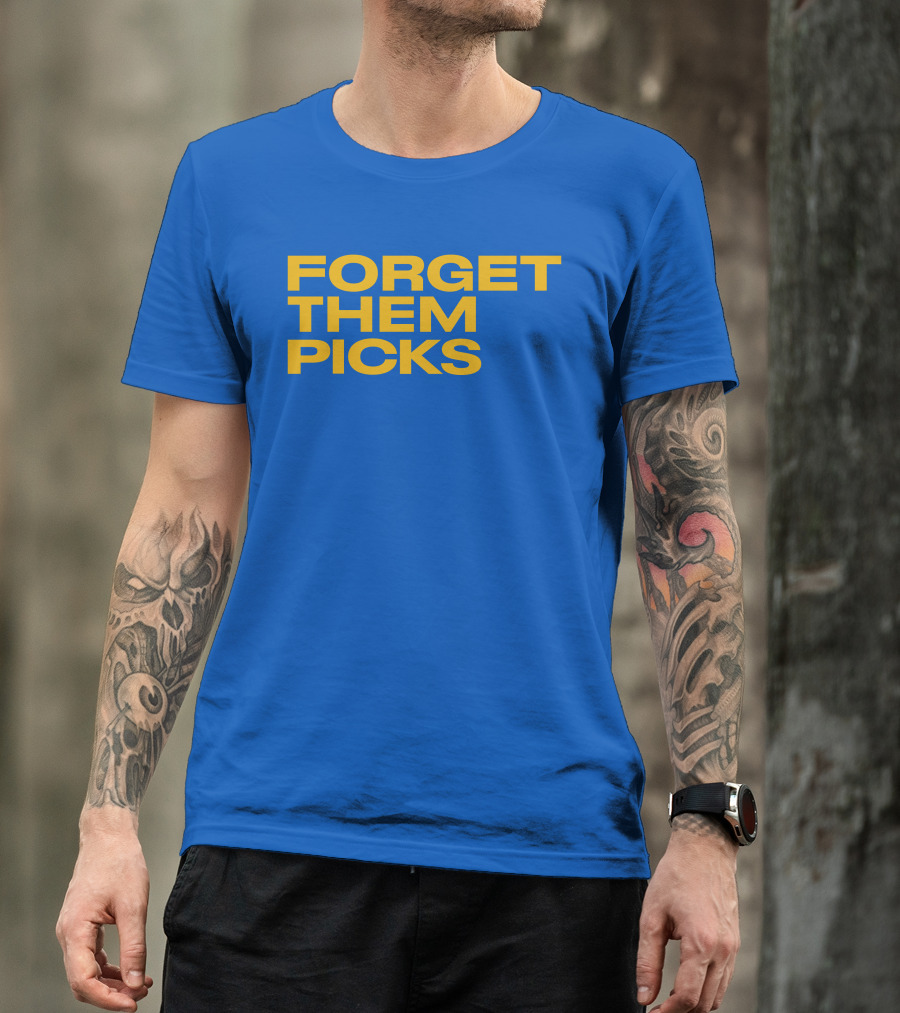 Forget Them Picks Bold Blue And Yellow T-Shirt