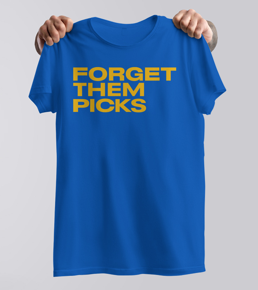 Forget Them Picks Bold Blue And Yellow T-Shirt