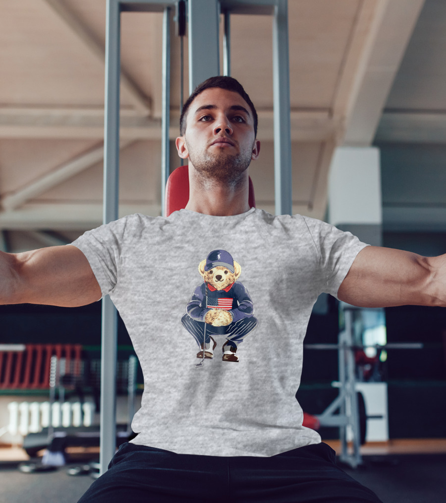 Justin Thomas Polo Golf Bear USA Flag T-Shirt