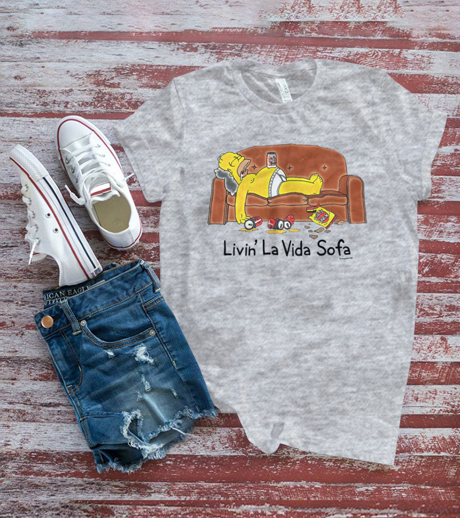 Livin La Vida Sofa Lazy Relaxation Snacks Couch Day T-Shirt