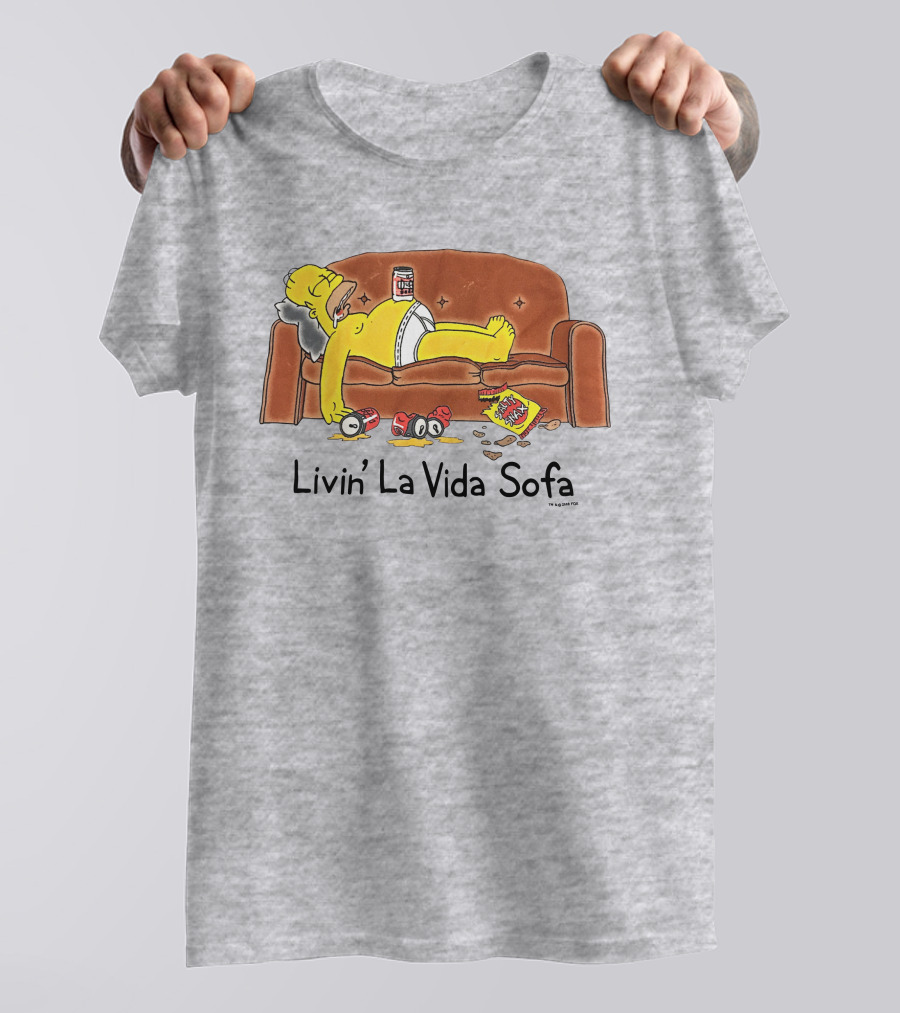 Livin La Vida Sofa Lazy Relaxation Snacks Couch Day T-Shirt