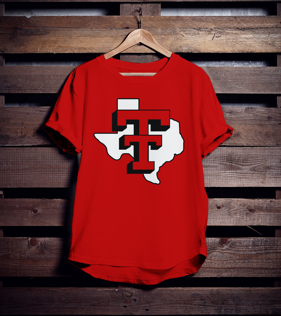 Texas Tech Red Raiders Double T Texas Outline T-Shirt