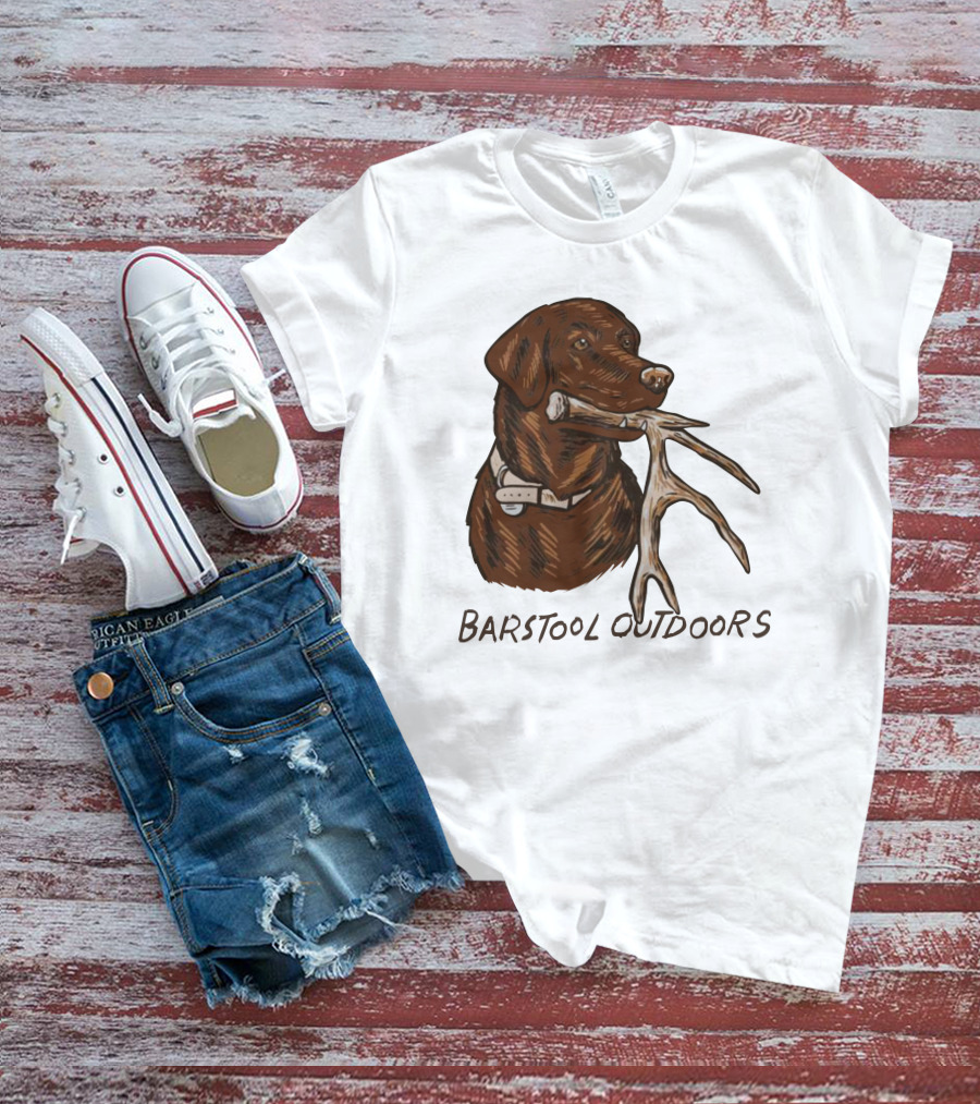 Outdoors Shed Hunting Dog With Antler T-Shirt