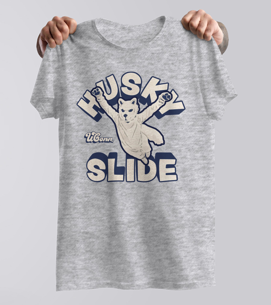 Husky UConn Slide Jumping Mascot T-Shirt