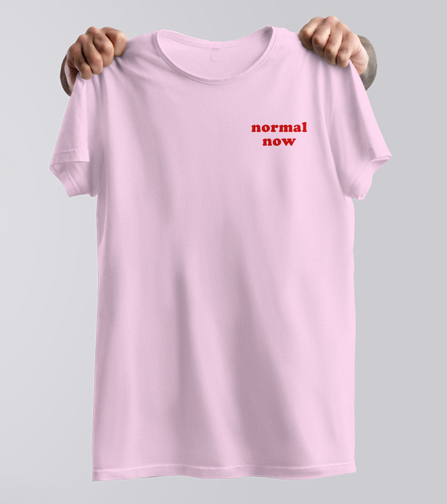 Normal Now Text Red On Light Pink T-Shirt
