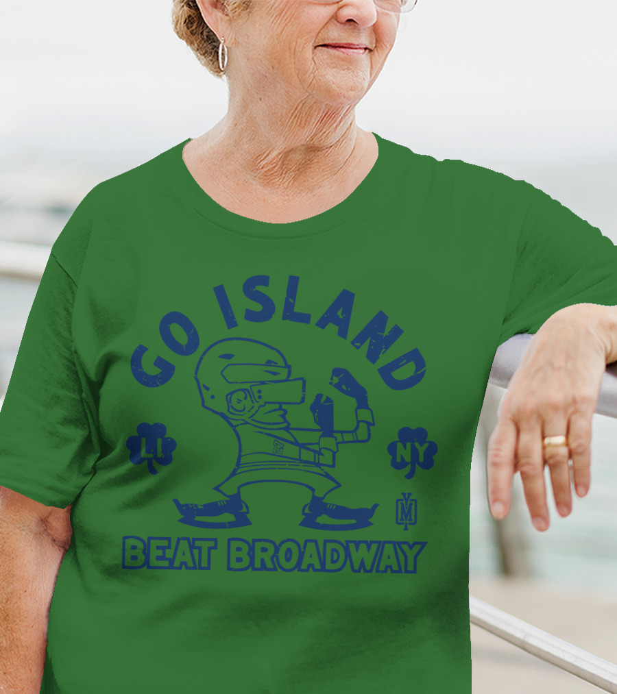 Go Island Beat Broadway NY LI Helmets Yes Men Outfitters T-Shirt