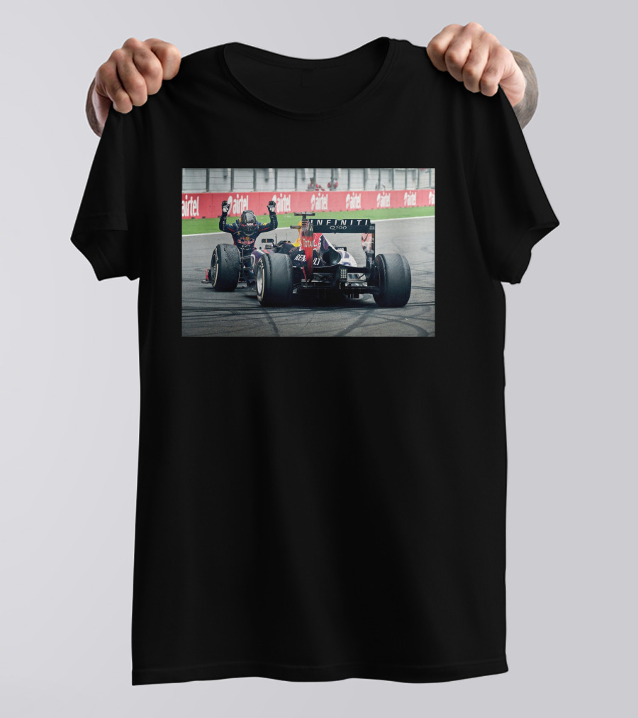 Red Bull Racing Sebastian Vettel Victory Airtel Moment T-Shirt