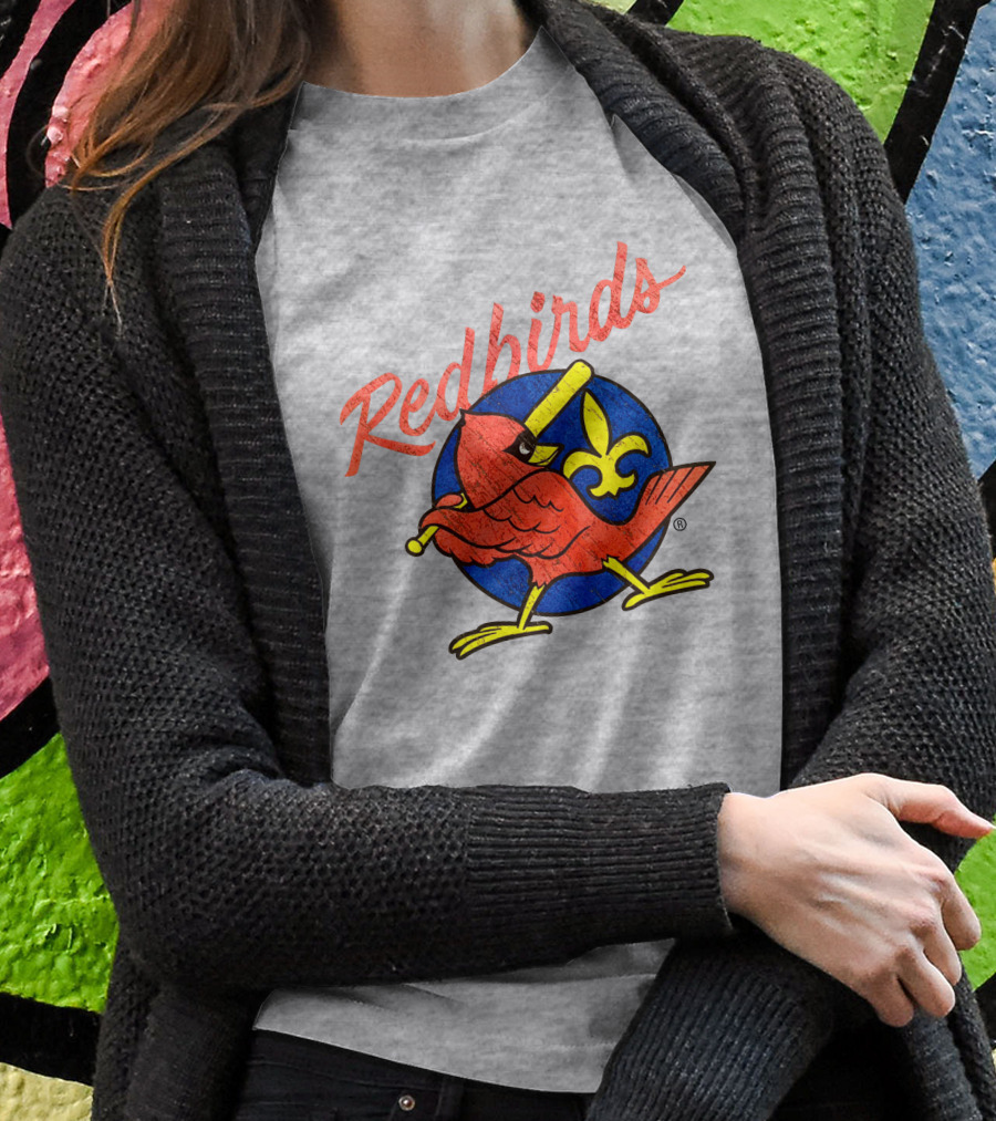 Redbirds Vintage Throwback Blue Circle Fleur-de-Lis T-Shirt