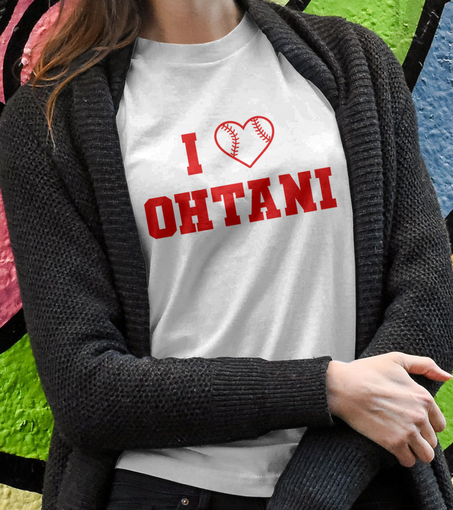 I Love Ohtani Baseball Heart T-Shirt