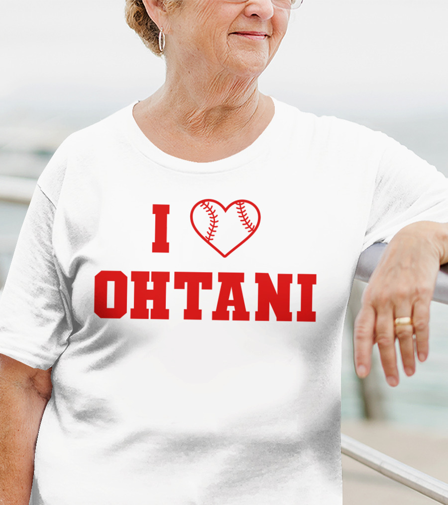 I Love Ohtani Baseball Heart T-Shirt