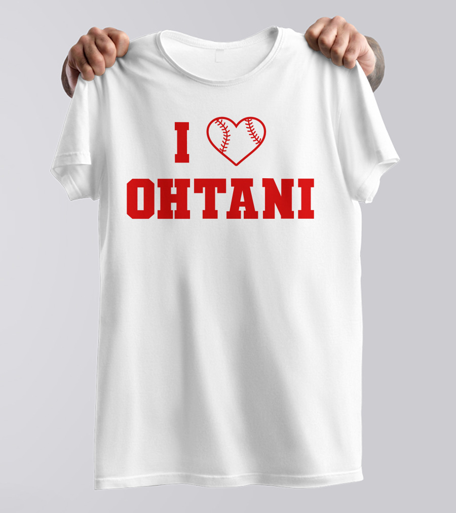 I Love Ohtani Baseball Heart T-Shirt