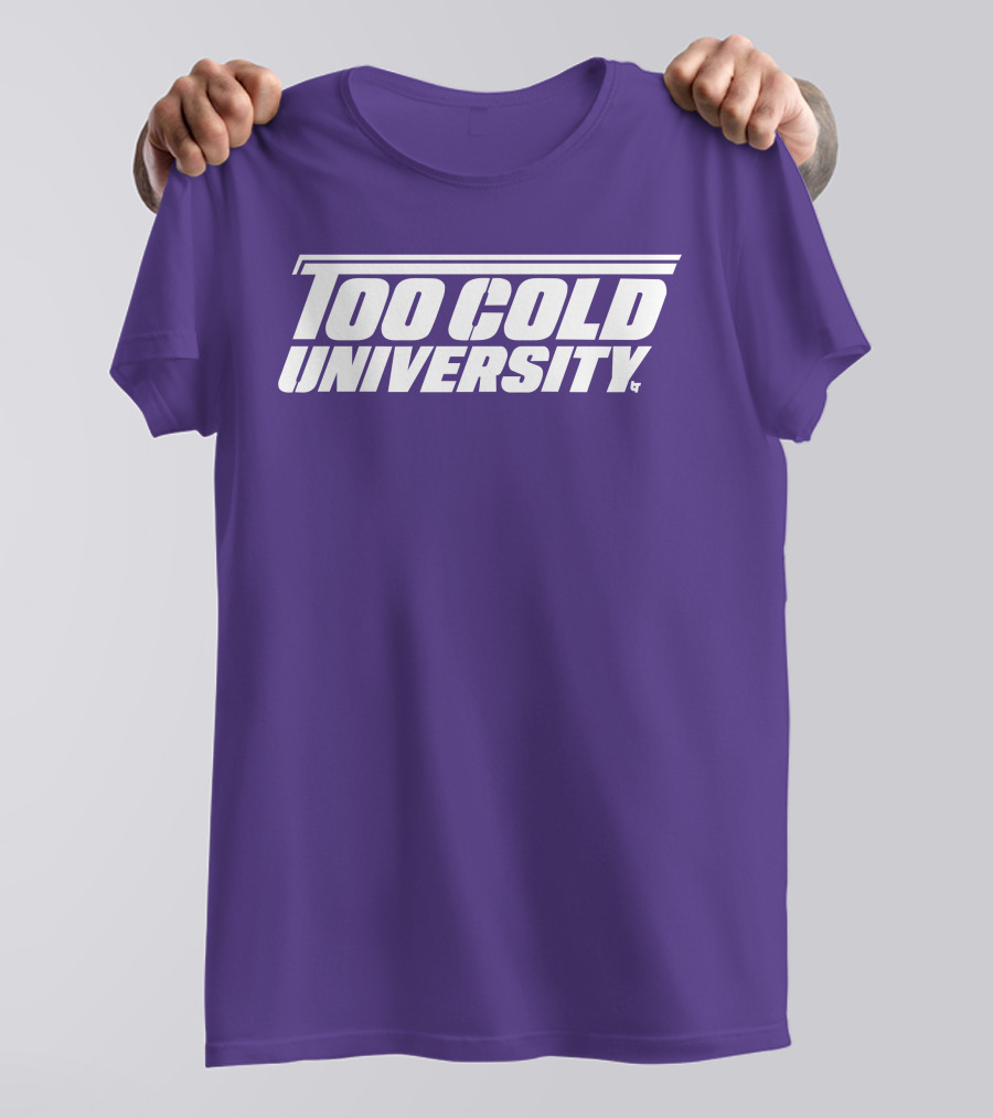 Too Cold University Vintage Style Retro Sports College T-Shirt