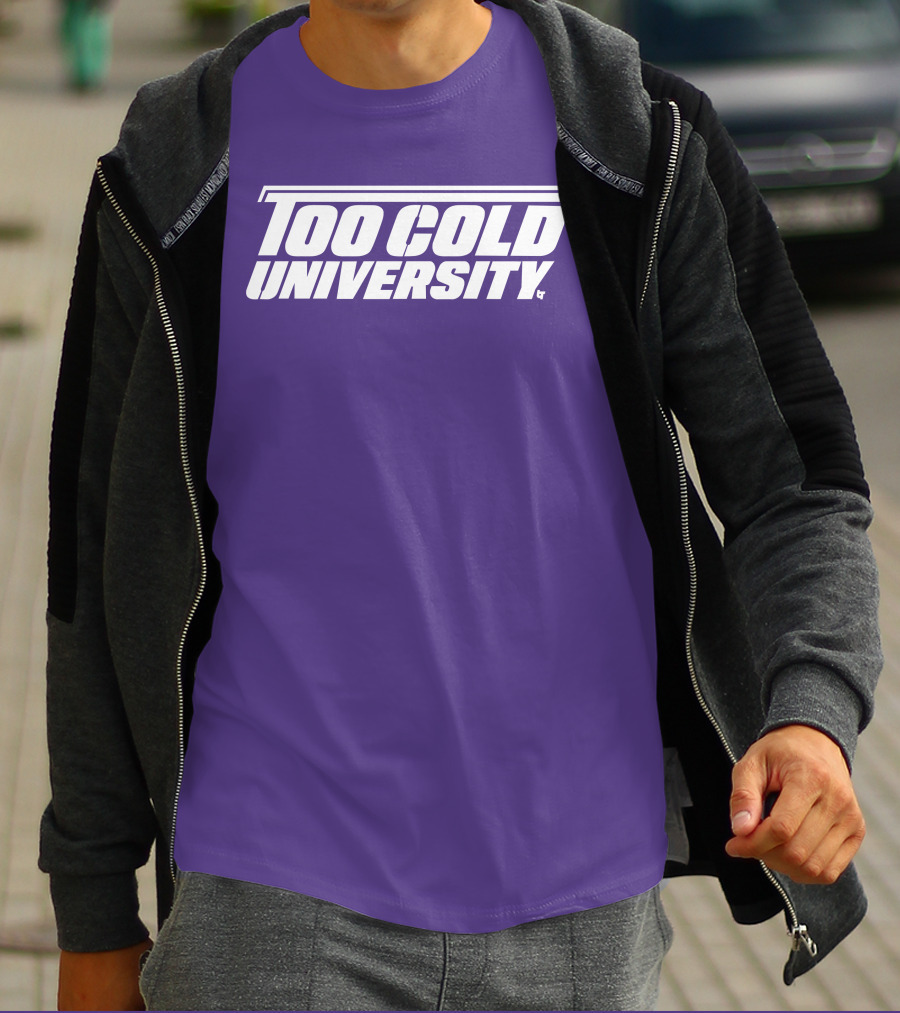 Too Cold University Vintage Style Retro Sports College T-Shirt